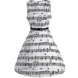 Dresses - Fit & Flare Sheet Music Swing Dress Dresses - Fit & Flare Sheet Music Swing Dress